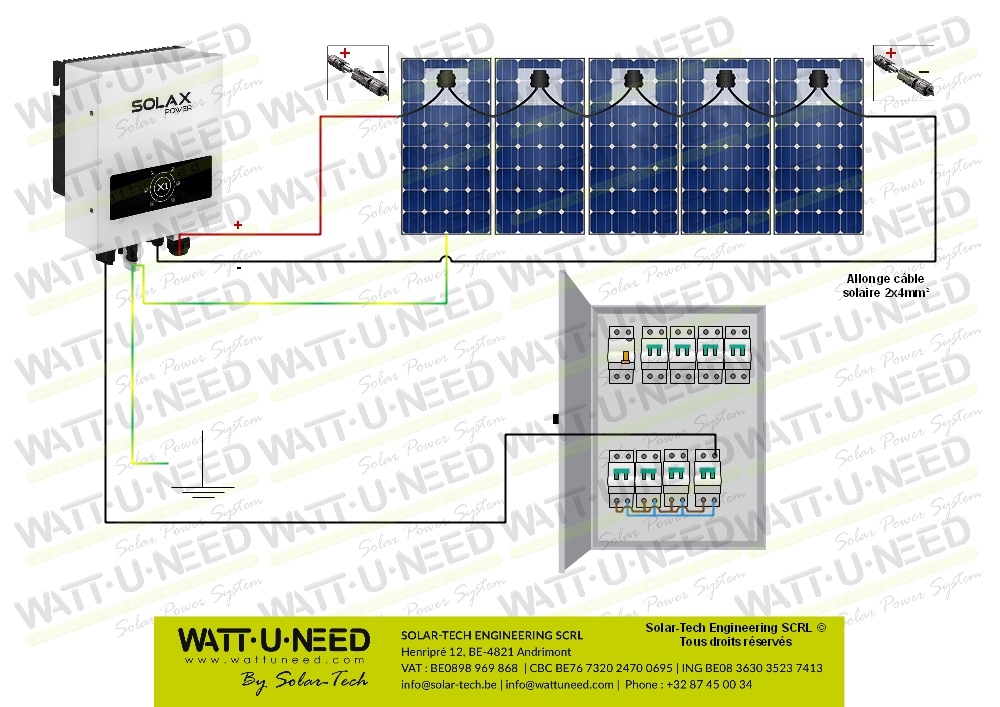 Kit autoconsommation 5 panneaux Solax 1.5